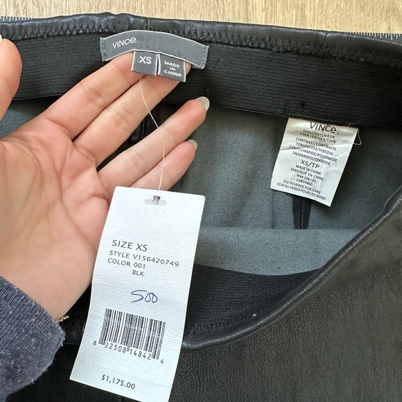Vince Black Leather Leggings - Picture 3 of 8